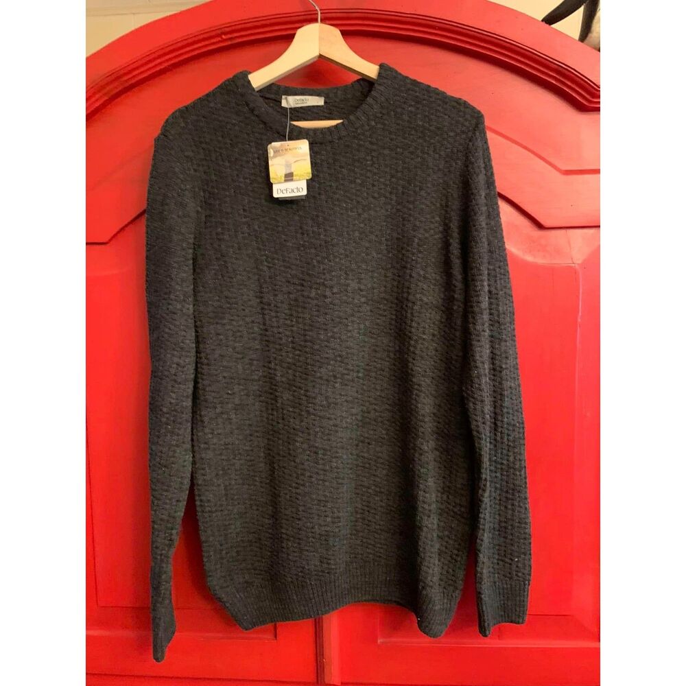 NET Defacto Menswear Sze Large Charcoal Grey Gray Sweater Medium Weight Giftable